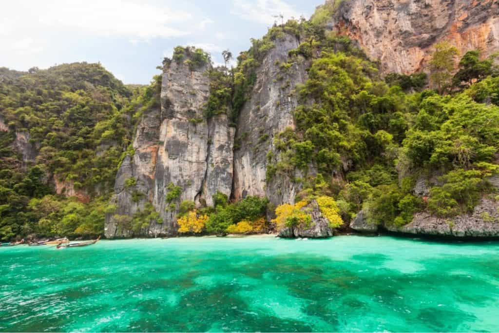 Monkey Island in Vietnam seen from the green water