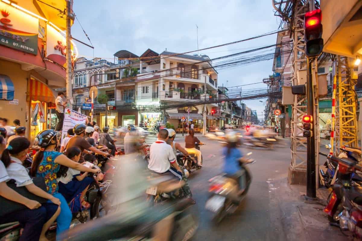 Motorbikes in the streets of Ho Chi Minh City